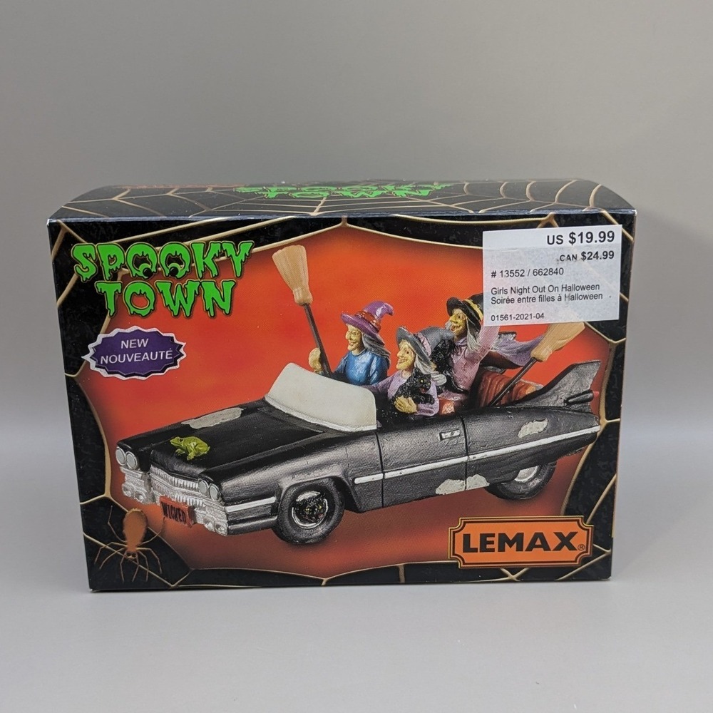Lemax Spooky Town Girls Night Out Halloween Witch Car Table Accent Retired 552